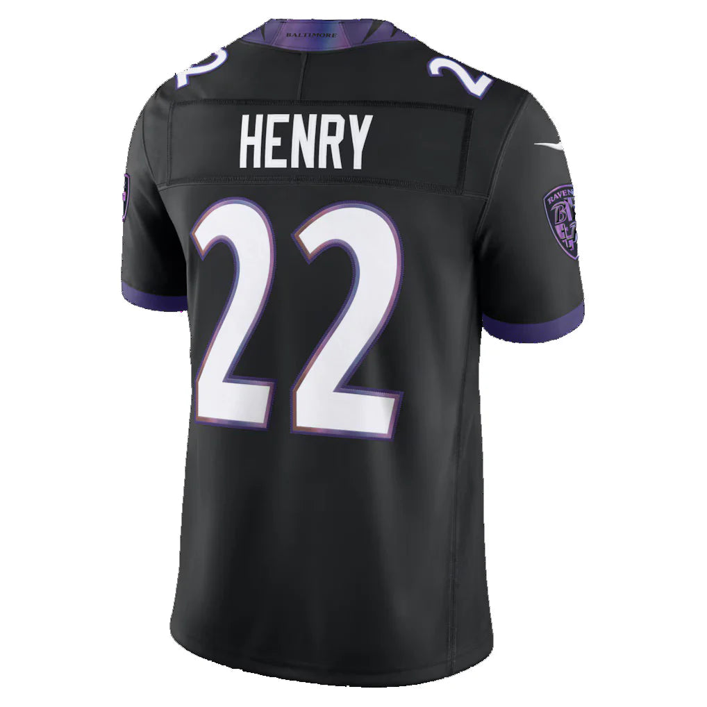 B.Ravens #22 Derrick Henry Black Alternate Alternate Vapor F.U.S.E. Stitched Limited Jersey