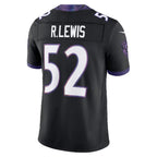 B.Ravens #52 Ray Lewis Black Alternate Vapor F.U.S.E. Stitched Retired Player Limited Jersey