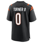 C.Bengals #0 DJ Turner II Black Team Game Jersey