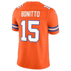 D.Broncos #15 Nik Bonitto Orange Alternate Mile High Collection 1977 Throwback Vapor F.U.S.E. Stitched Jerseys
