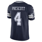 D.Cowboys #4 Dak Prescott Navy Team Vapor F.U.S.E. Stitched Limited Jersey
