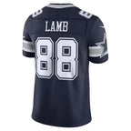 D.Cowboys #88 CeeDee Lamb Navy Team Vapor F.U.S.E. Stitched Limited Jersey