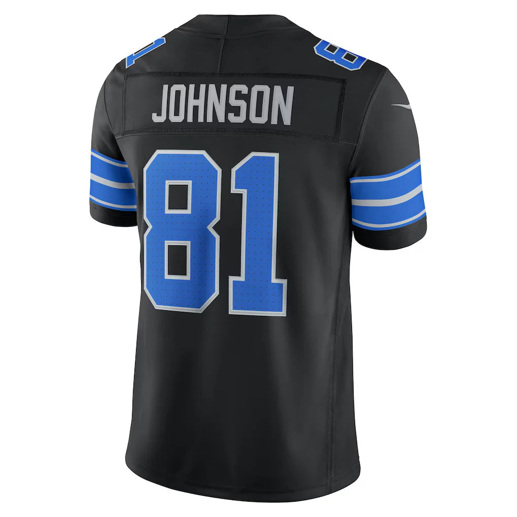 D.Lions #81 Calvin Johnson Black Alternate Vapor F.U.S.E. Stitched Retired Limited Jersey