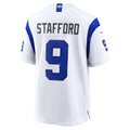 LA.Rams #9 Matthew Stafford Fearsome White Game Jersey