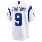 LA.Rams #9 Matthew Stafford Fearsome White Game Jersey