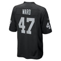 LV.Raiders #47 Alex Ward Black Team Game Jersey