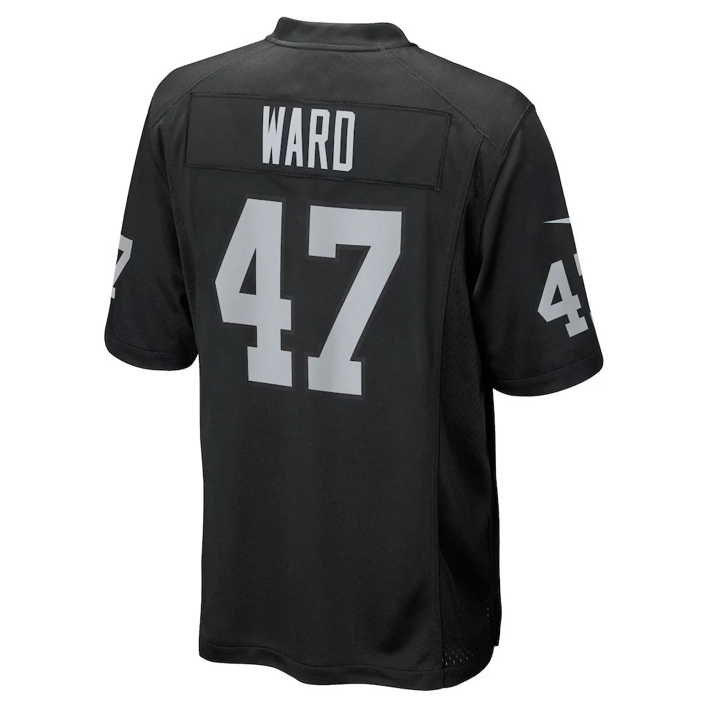 LV.Raiders #47 Alex Ward Black Team Game Jersey